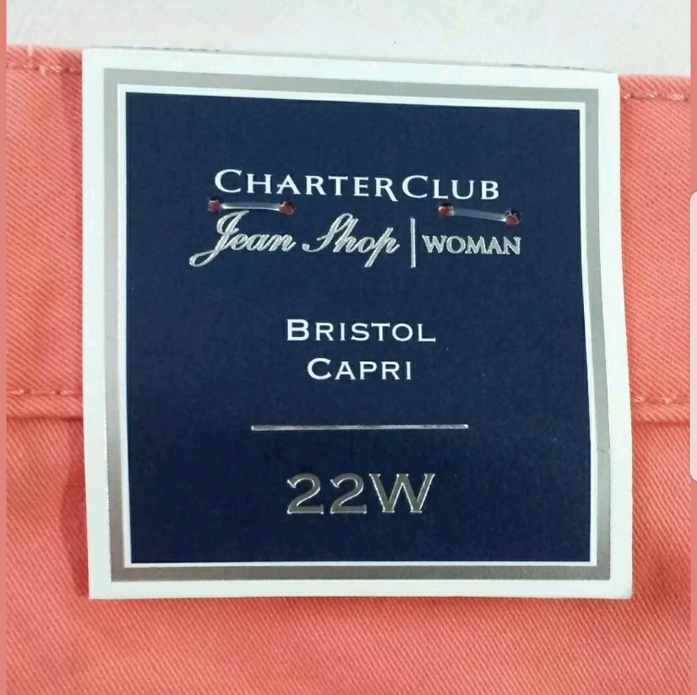 New Charter Club woman 22W Capri pants Flat Front